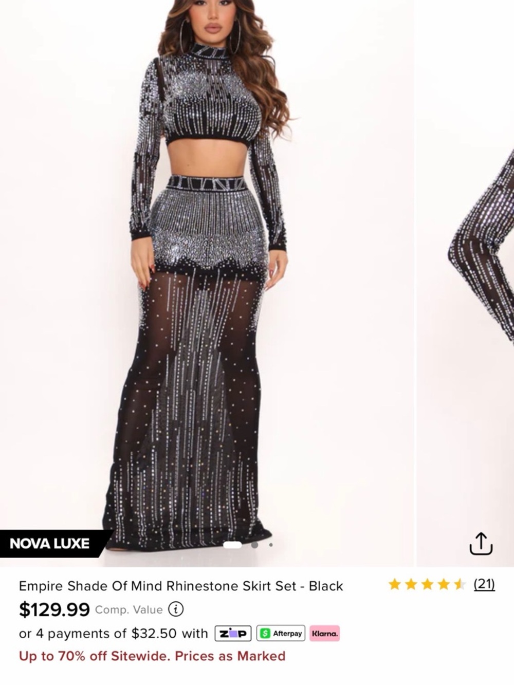 Empire Shade Of Mind Rhinestone Black Maxi Skirt